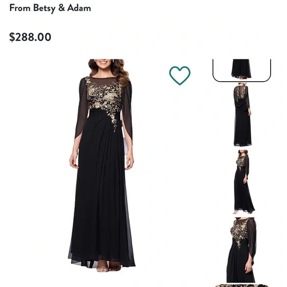 princess polly baby blue dress Betsy & Adam | Dresses | Betsy Adam Black Long Sleeve Maxi Gown With Gold  Detailing Beautiful Dress